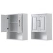 Pemberly Row Wood Wall-Mounted Storage Cabinet in White/Chrome