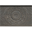 Pemberly Row Floral Carved Solid Wood Storage Coffee Table in Black