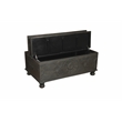 Pemberly Row Floral Carved Solid Wood Storage Coffee Table in Black