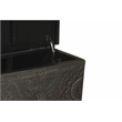 Pemberly Row Floral Carved Solid Wood Storage Coffee Table in Black