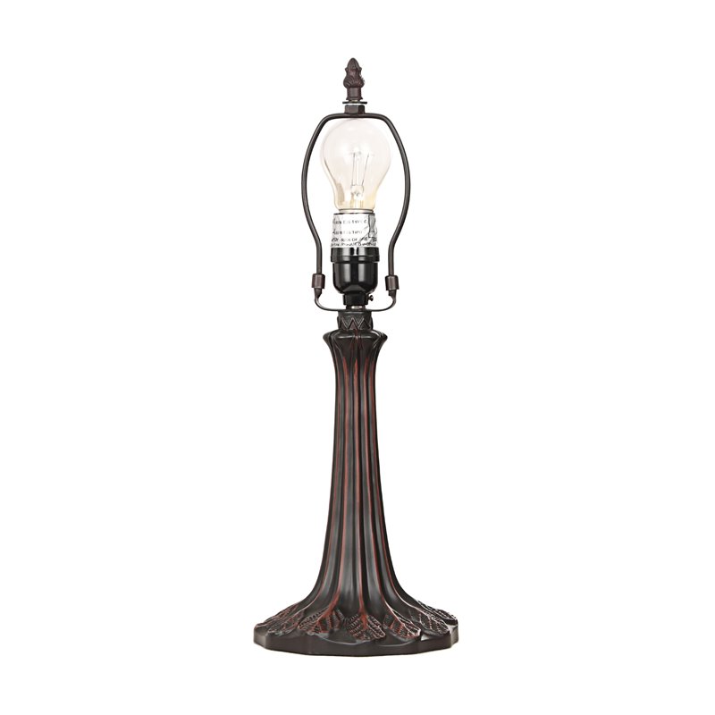 Pemberly Row 1-Light Glass Resin Empress Table Lamp in Dark Bronze