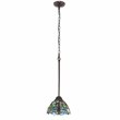 Pemberly Row 1-Light Iron and Glass Empress Mini Pendant in Bronze