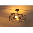 Pemberly Row 2-Light Square Metal Semi-Flush Pendant in Black/Brass