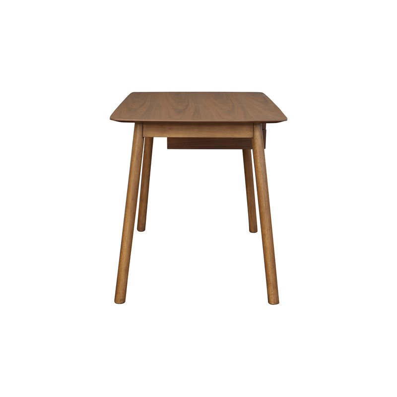 Pemberly Row Solid Wood 2-Drawers Writing Desk in Walnut