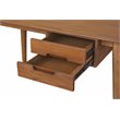 Pemberly Row Solid Wood 2-Drawers Writing Desk in Walnut