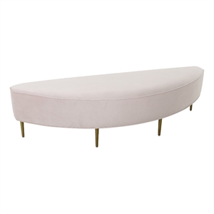 pemberly row modern / contemporary blush velvet full size bench
