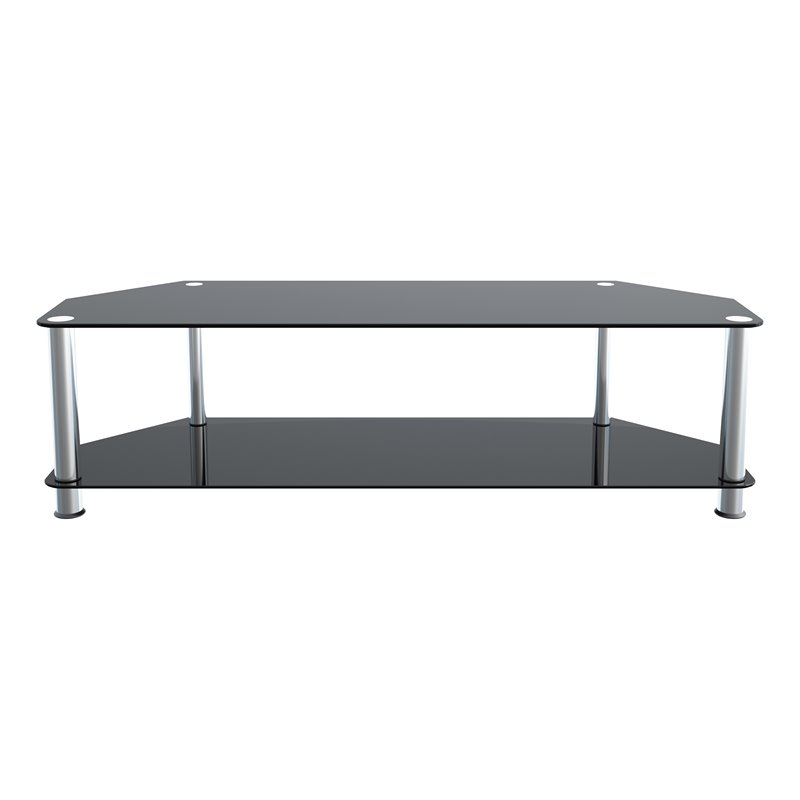 Pemberly Row Steel and Glass TV Stand for up to 65