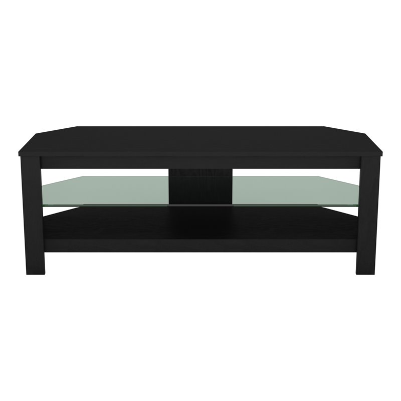 Pemberly Row Wood and Glass TV Stand for most TVs 27