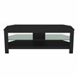 Pemberly Row Wood and Glass TV Stand for most TVs 27