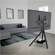 Pemberly Row Wood Glass Steel TV Floor Stand for 32