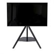 Pemberly Row Wood Glass Steel TV Floor Stand for 32