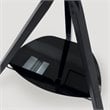 Pemberly Row Wood Glass Steel TV Floor Stand for 32