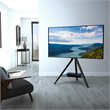 Pemberly Row Wood Glass Steel TV Floor Stand for 32