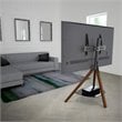 Pemberly Row Glass Steel TV Floor Stand for 32