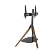 Pemberly Row Glass Steel TV Floor Stand for 32