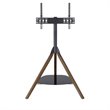 Pemberly Row Glass Steel TV Floor Stand for 32