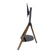 Pemberly Row Glass Steel TV Floor Stand for 32