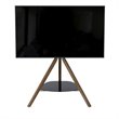 Pemberly Row Glass Steel TV Floor Stand for 32
