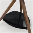 Pemberly Row Glass Steel TV Floor Stand for 32