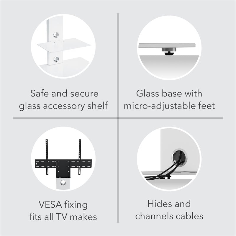 Pemberly Row TV Floor Stand with TV Mounting Column for 32