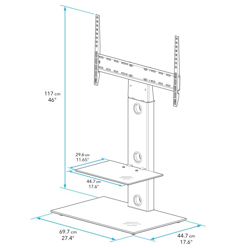 Pemberly Row TV Floor Stand with TV Mounting Column for 32