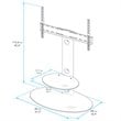 Pemberly Row TV Floor Stand w/ TV Mount Column for 32