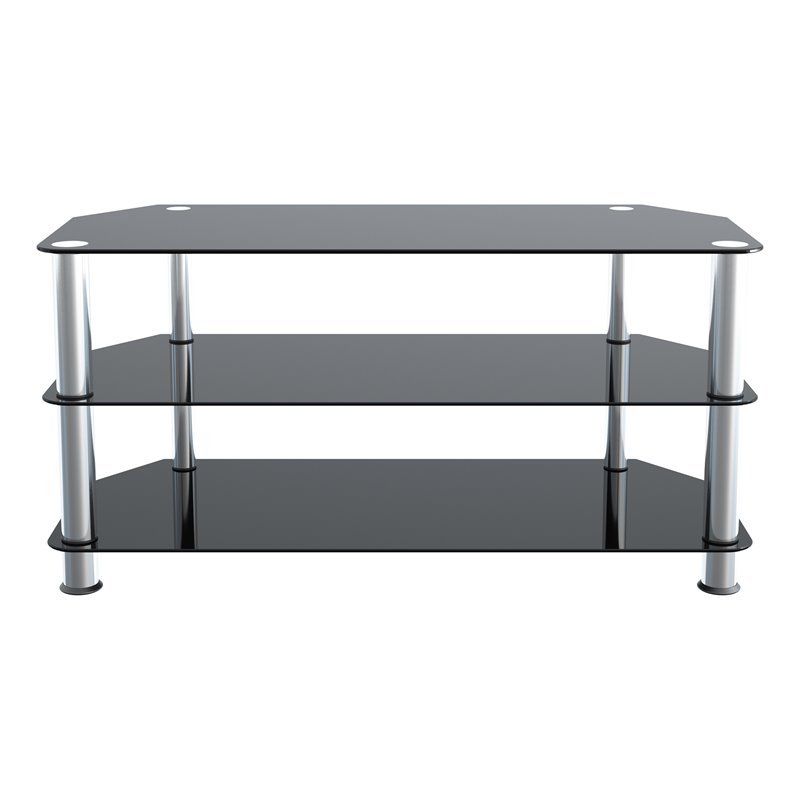 Pemberly Row Steel and Glass TV Stand for up to 50