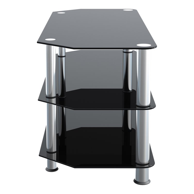 Pemberly Row Steel and Glass TV Stand for up to 50