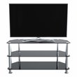 Pemberly Row Steel and Glass TV Stand for up to 50