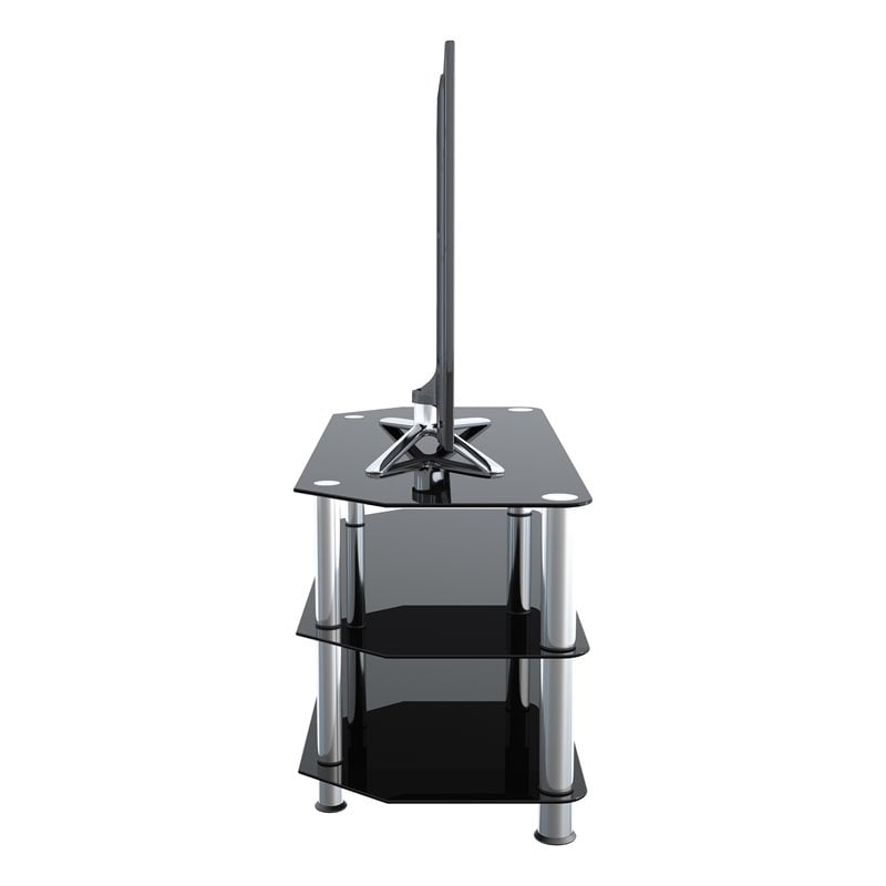 Pemberly Row Steel and Glass TV Stand for up to 50