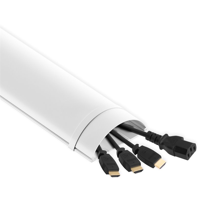 Pemberly Row Traditional Plastic Cable Management Wire Hider Kit in White Finish