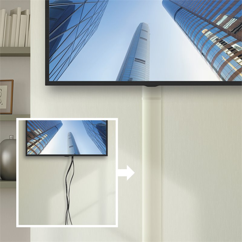 Pemberly Row Traditional Plastic Cable Management Wire Hider Kit in White Finish