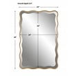 Pemberly Row Transitional Style Wood Scalloped Mirror in Gold