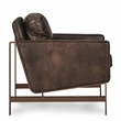Pemberly Row Cushion Back Modern Leather Club Chair in Brown/Brass