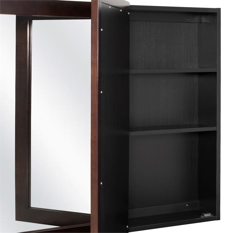 Pemberly Row 48-Inch Assembled Wood Framed Medicine Cabinet Mirror in Espresso