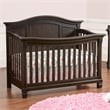 Pemberly Row Traditional Wood 4-in-1 Lifetime Crib in Charcoal Brown