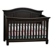 Pemberly Row Traditional Wood 4-in-1 Lifetime Crib in Charcoal Brown
