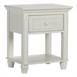 Pemberly Row Modern Traditional Wood Nightstand in Glaze White