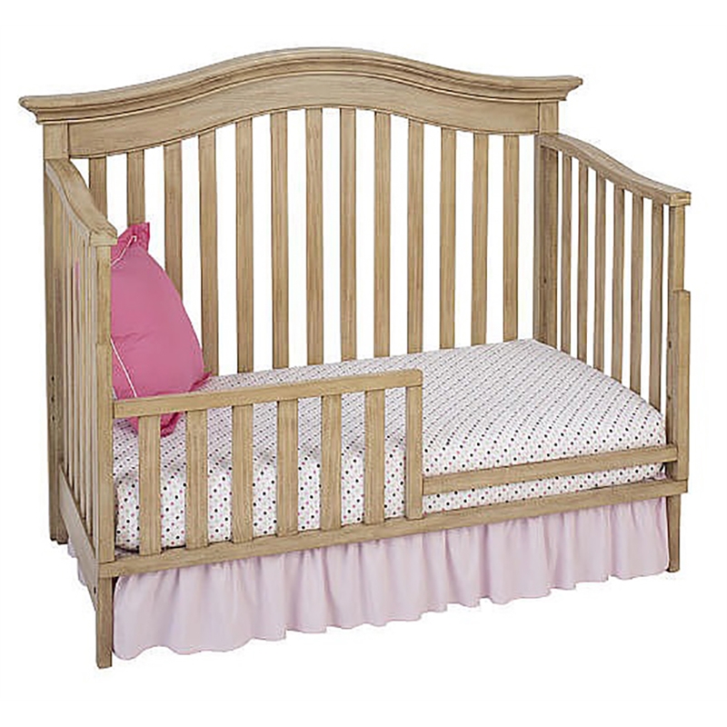 Pemberly Row Traditional Wood Toddler Guard Rail in Driftwood