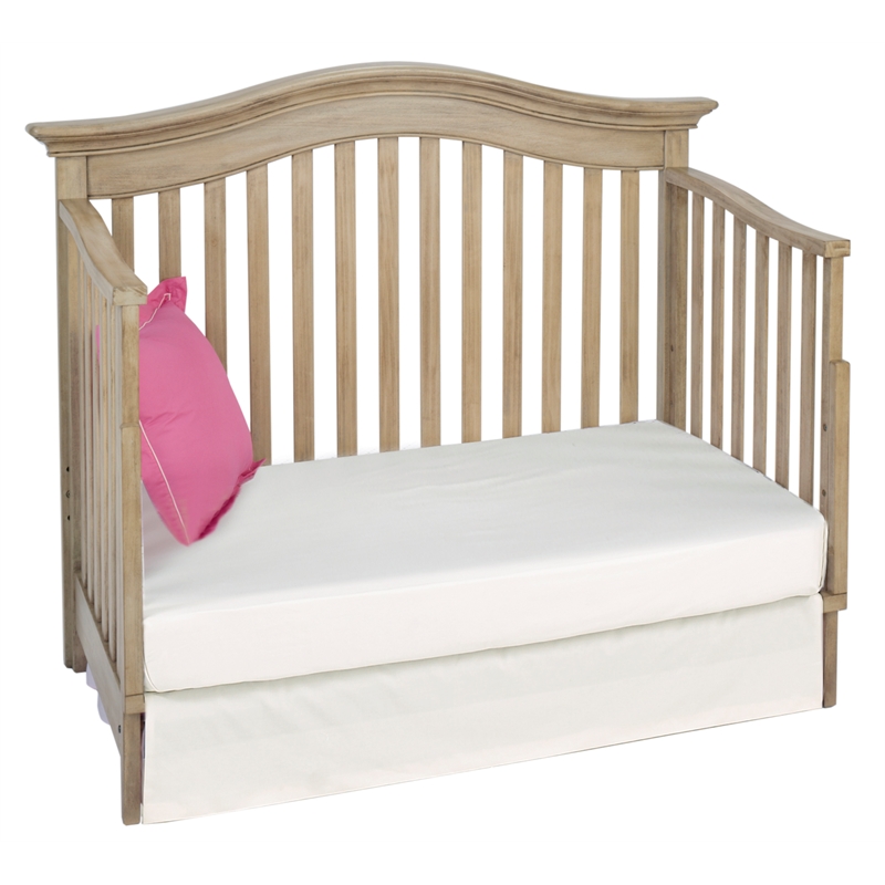 Pemberly Row Traditional Wood Toddler Guard Rail in Driftwood