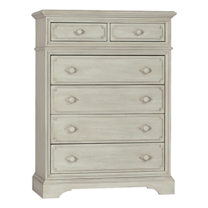 Pemberly Row 6-Drawer Traditional Wood Chest in Antique White