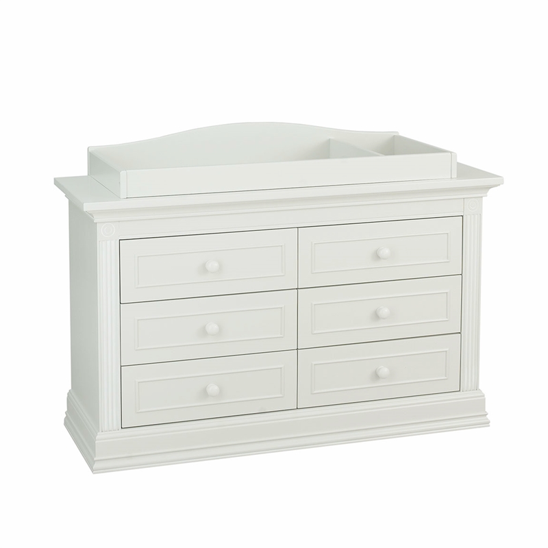 Pemberly Row Traditional Wood Changing Station in Glaze White
