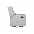 Pemberly Row Wood Swivel Glider Recliner with Pillow in Blanco White