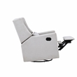 Pemberly Row Wood Swivel Glider Recliner with Pillow in Blanco White