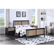 Pemberly Row Wood Reversible Panel Full Bed in Black/Vintage Walnut