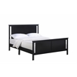Pemberly Row Wood Reversible Panel Full Bed in Black/Vintage Walnut