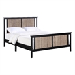 Pemberly Row Wood Reversible Panel Full Bed in Black/Vintage Walnut