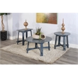 Pemberly Row Farmhouse Mahogany Wood Coffee Table in Ocean Blue