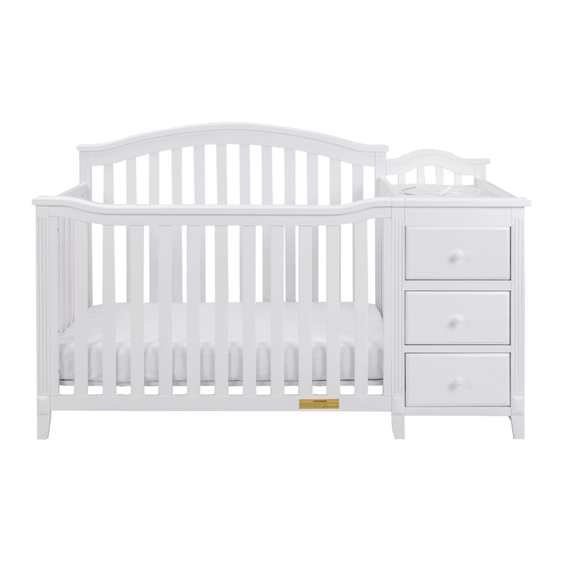 Pemberley Row Solid Wood White Convertible Crib Rectangular Adjustable 96 lbs Unassembled