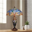 Pemberly Row 3-Light Glass & Metal Table Lamp in Multi-Color